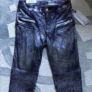 ZARA WOMAN Metallic Biker Legging